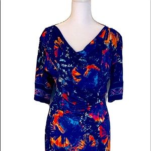 Great form fitting dress,comfortable,vibrant, BCBG